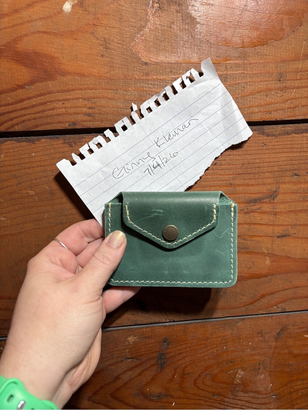 Portland Leather Lovebug wallet in Surf